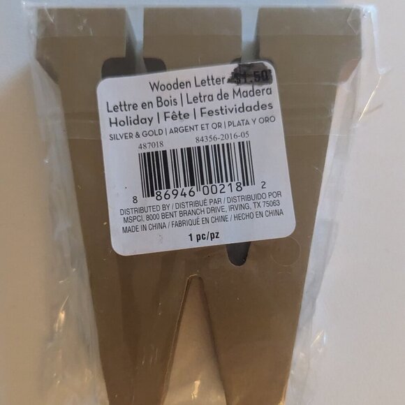 NWT Gold Letter 'W' Wood Sign Classic Typeface Alphabet Michaels Home Wall Decor - Picture 4 of 5